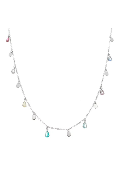 COLAR MEDALHAS E PEDRAS DE GOTAS COLORS