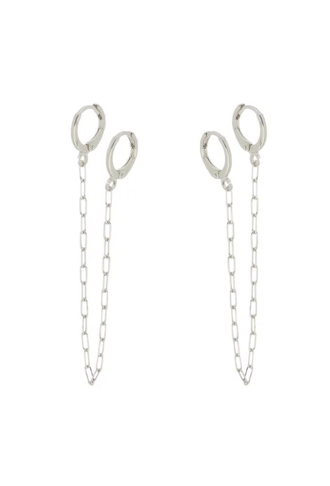 BRINCO ARGOLA DUPLA COM CORRENTE NO RÓDIO