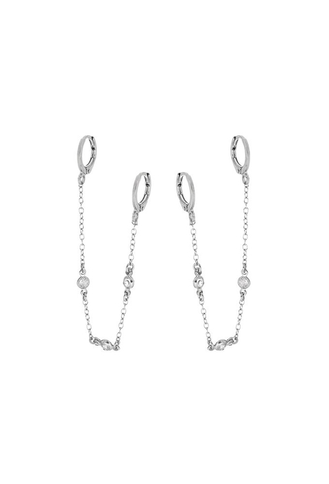 BRINCO DE ARGOLINHA DUPLA COM CORRENTE