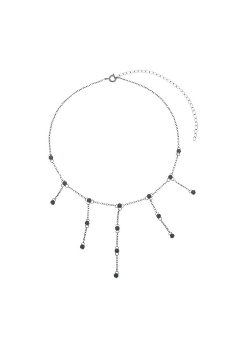 CHOKER COM PONTOS DE LUZ ÔNIX E CORRENTES