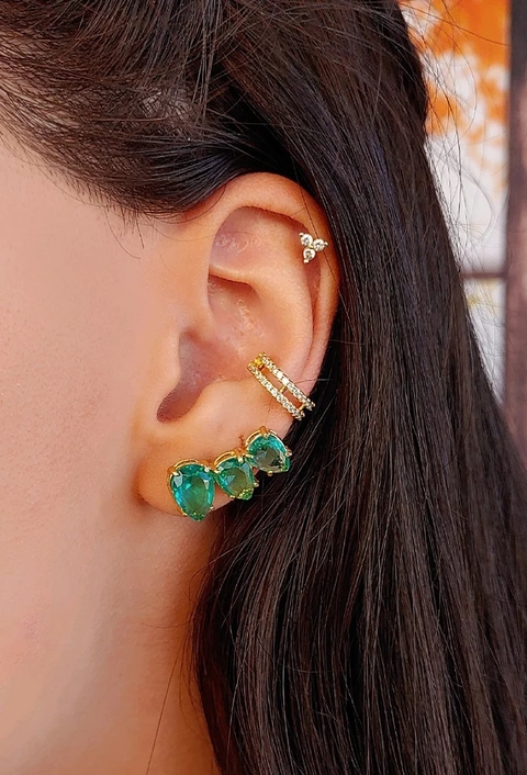 MIX DE BRINCO E COLAR TURMALINA | EVER