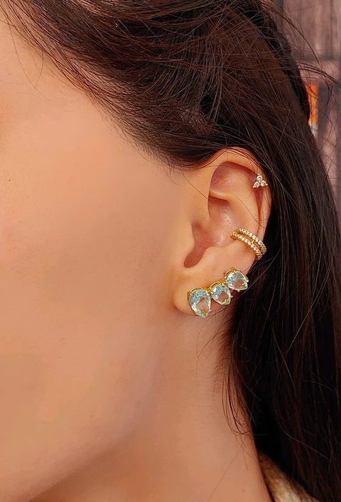 MIX DE BRINCO E COLAR AZUL PARAÍBA | EVER