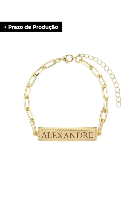PULSEIRA PERSONALIZADA CORRENTE E NOME ELO