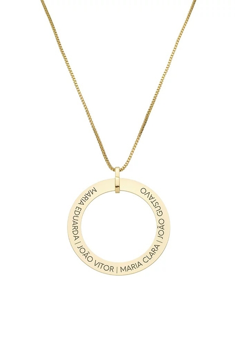 COLAR PERSONALIZADO COM 4 NOMES PINK GLAM