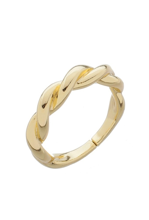 ANEL AJUSTÁVEL TORCIDO NO OURO PINK GLAM