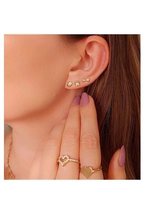 MIX DE BRINCOS PET E ANÉIS CORAÇÃO | CÁPSULA PET