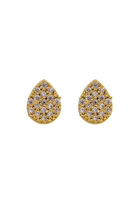 BRINCO GOTINHA CRAVEJADO DE ZIRCÔNIA NO OURO SWEET