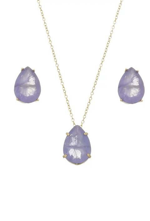 CONJUNTO DE GOTA COM PEDRA ULTRA VIOLET FUSION CJ075-O