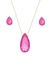 CONJUNTO COM PEDRA DE GOTA PINK FUSION CJ076-O