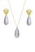 CONJUNTO COM BASE MARTELADA DE GOTA TANZANITA FOSCA CJ069-O
