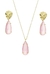 CONJUNTO COM BASE MARTELADA DE GOTA KUNZITA LEITOSA CJ069-O