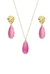 CONJUNTO COM BASE MARTELADA DE GOTA FÚCSIA FOSCA CJ069-O