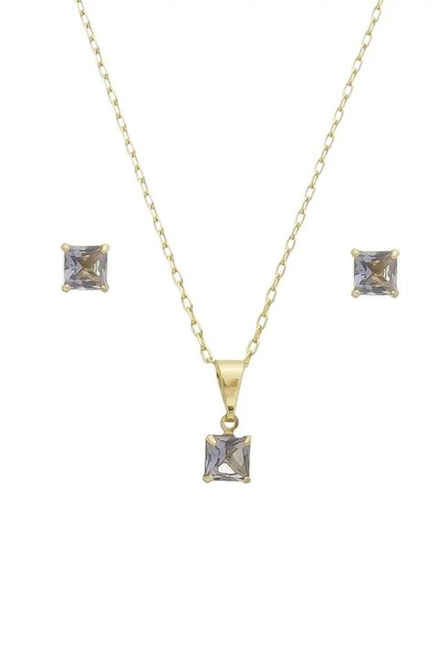 CONJUNTO DELICADO COM PEDRA TANZANITA CJ081-O