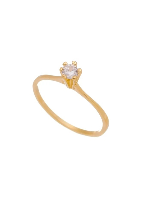 ANEL SOLITÁRIO COM ZIRCÔNIA