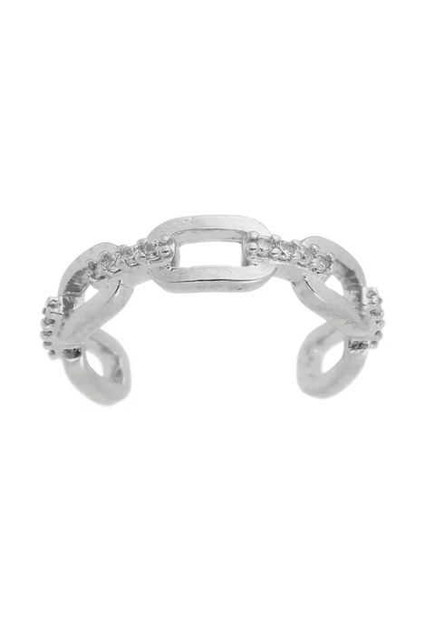 PIERCING FAKE DE ELOS COM ZIRCÔNIA CRISTAL NO RÓDIO