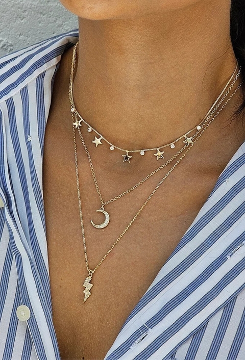 MIX DE COLARES LUA E ESTRELA l MYKONOS