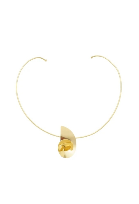 CHOKER DE ARO COM PINGENTE DE FLOR MODERNA