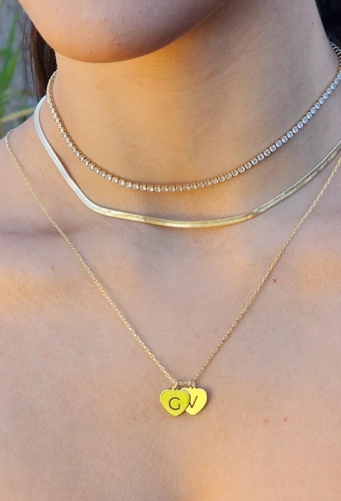 MIX COM COLAR PERSONALIZADO DE DUAS INICIAIS l AMARE