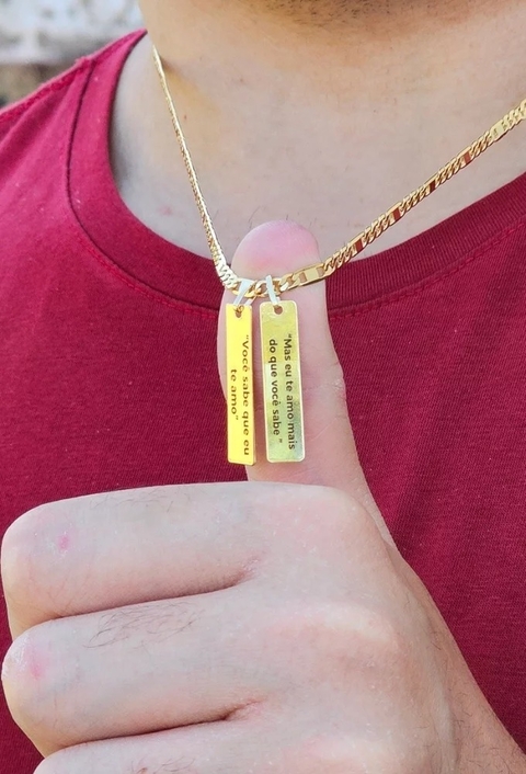 MIX DE COLAR MASCULINO E PINGENTE PERSONALIZADO l AMARE