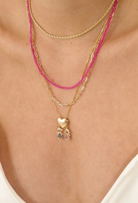 MIX DE COLARES COM PINGENTE DE FILHOS l AFETO