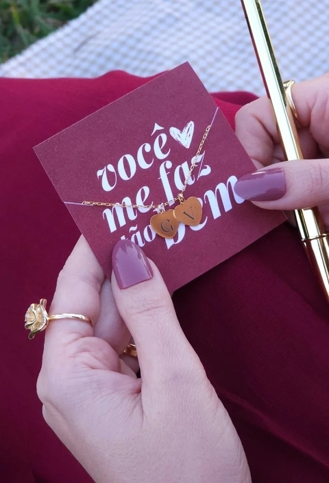 COLAR CORAÇÕES COM INICIAIS PP096-O