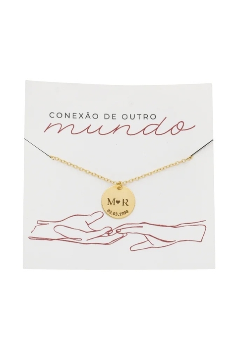 COLAR PERSONALIZADO DUAS INICIAIS E DATA PP079-O