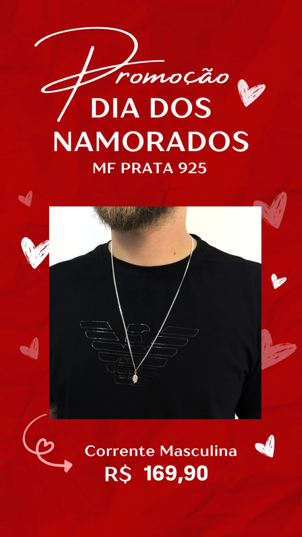 Corrente Masculina Grumet + pingente
