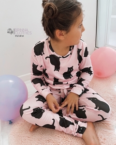 pijama niña gatito pink