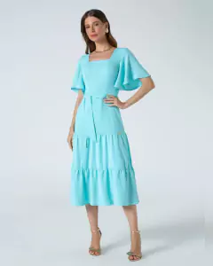 Vestido plano evasê mangas amplas 120 cm LAR 810706