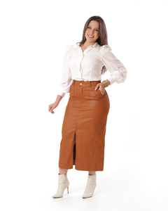 Saia max midi resinada com fenda 85 cm VCH 250108 - comprar online