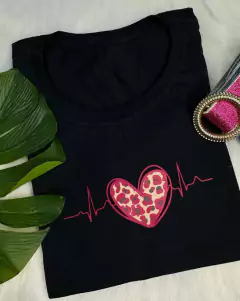 T-shirt frequência cardíaca animal print 1140373