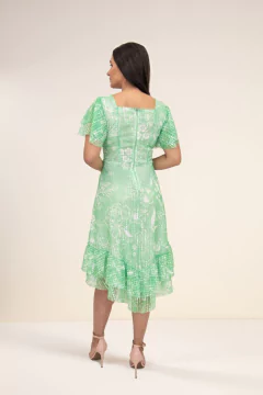 Vestido tule estampado verde 120 cm LAR 810417 - comprar online