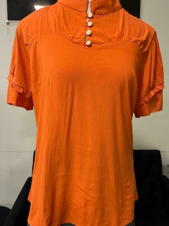 Imagem do Blusa viscose gola padre com botões - 1140527