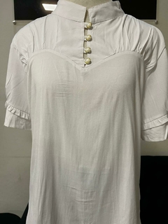 Blusa viscose gola padre com botões - 1140527 - comprar online