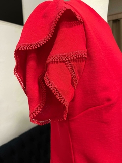 Blusa XT air flow, mangas em camadas com guipir 1140529 - Saphira Moda Evangélica