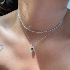 Gargantilha Gota Esmeralda Semijoia - comprar online