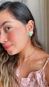 Brinco Coração Tie Dye Semijoia