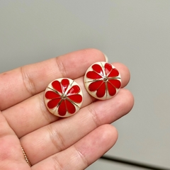 Brinco Esmaltado Botão Flor na internet