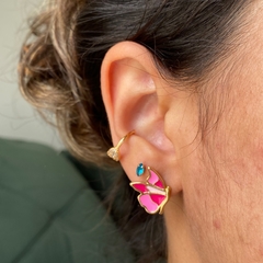 Brinco Borboletinha Esmaltada Semijoia - Loja Fresa