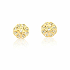 Brinco Flor Cravejada Semijoia - comprar online