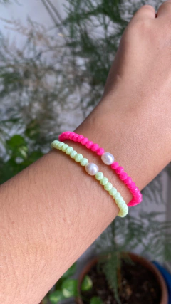 Pulseira de Cristal com Pérola de Água Doce
