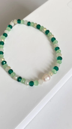 Pulseira de Cristal com Pérola de Água Doce na internet