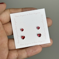 Dupla ponto de luz coração vermelho