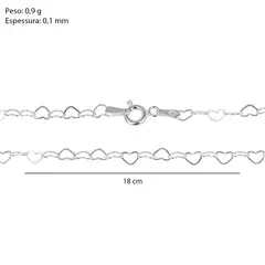 Pulseira Elo Coração - Prata 925 - loja online