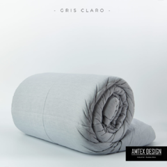 EDREDON JASPEADO KING GRIS CLARO