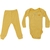 Conjunto Orango/Canelado Bebê Amarelo – 100% Algodão