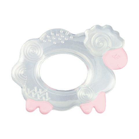 Mordedor P/ Bebê Ovelha Transparente/Rosa - Pimpolho