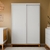 Roupeiro 2Pts Correr Nature Branco Soft/Eco Wood (Ref 71043)