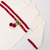Macacão Tricot Bebê Cereja Branco com Vermelho – Pé Fechado e Botões - Sonho Meu Baby