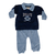Conjunto Bebê 3 Peças Masculino – Body Regata + Casaco Plush + Calça Azul - comprar online